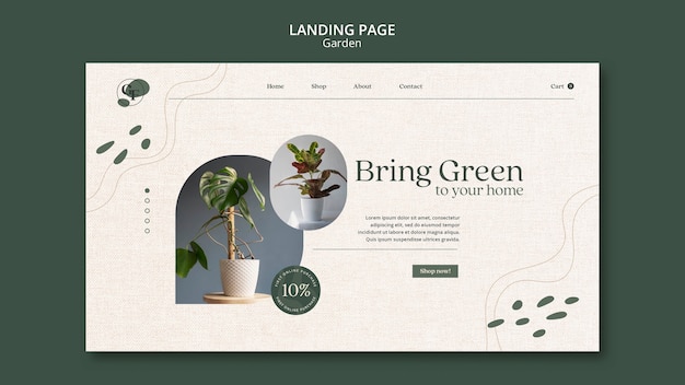 Free PSD gardening landing page design template