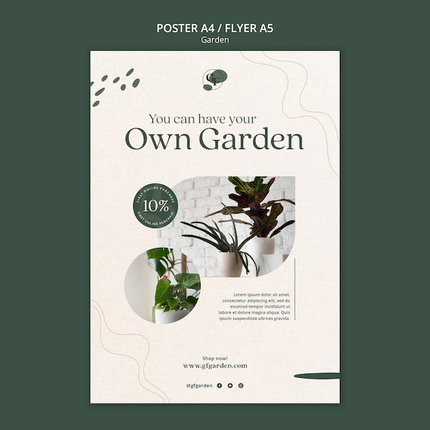 Free PSD gardening poster design template