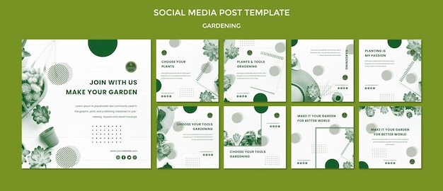 Free PSD gardening social media post