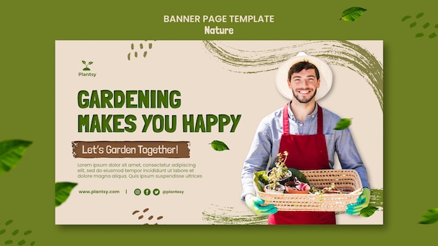 Modello di banner di suggerimenti di giardinaggio