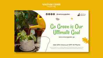 Free PSD gardening youtube cover template design