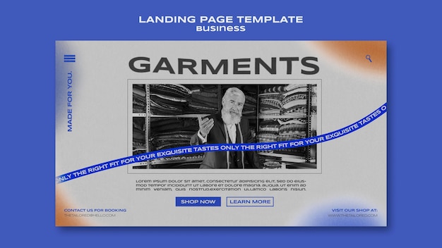 Garments landing page template