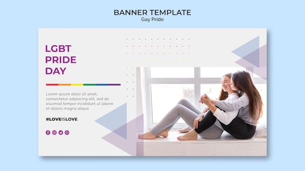 Free PSD gay pride banner template design