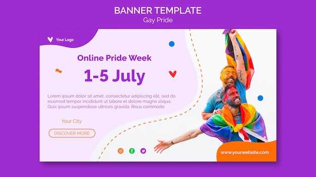 Gay pride banner template