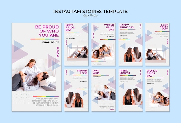 Free PSD gay pride instagram stories template