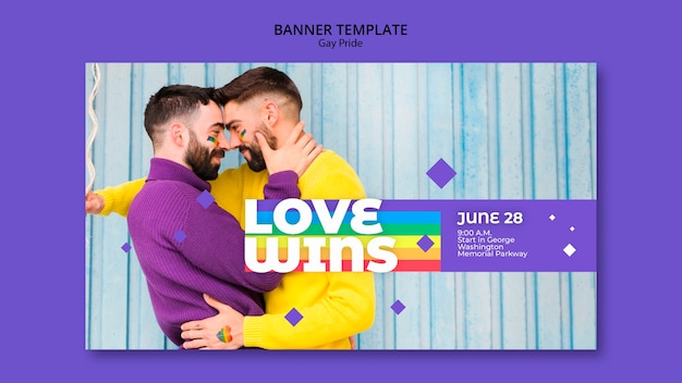 Free PSD gay prinde concept banner template