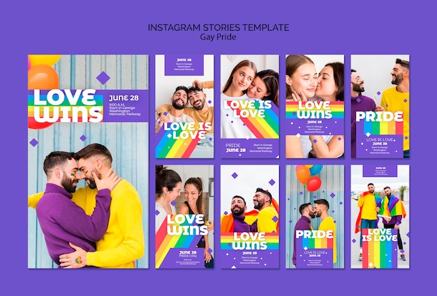 Бесплатный PSD gay prinde concept instagram рассказы шаблон