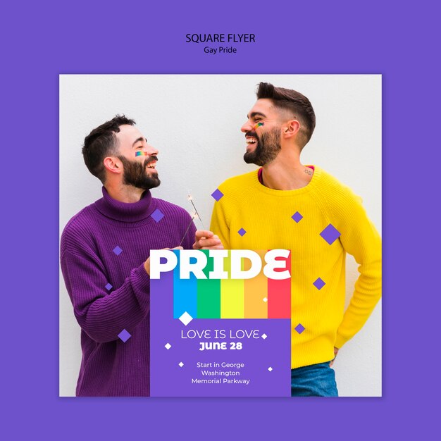 gay prinde concepts square flyer template