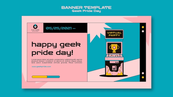 Free PSD geek pride day banner template