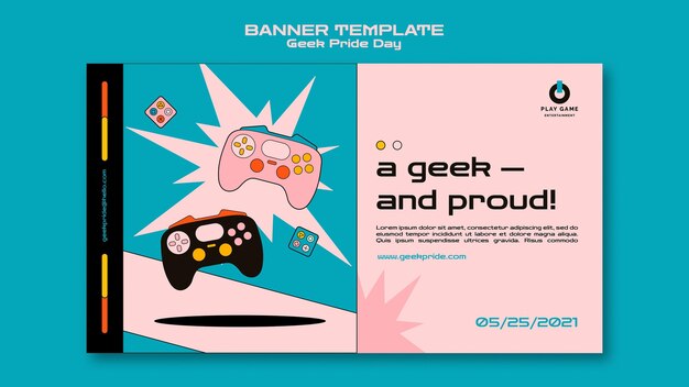 Geek pride day banner template