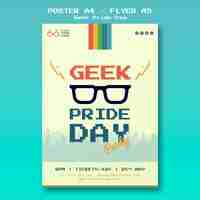 Free PSD geek pride day poster template