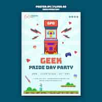 Free PSD geek pride day poster template