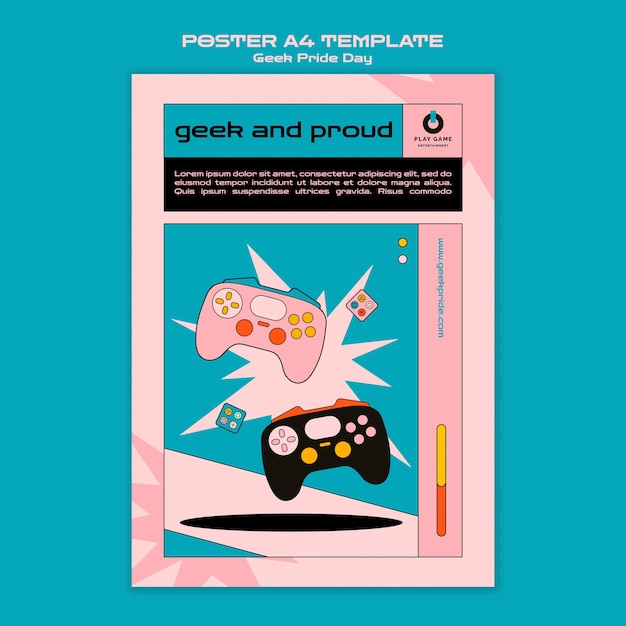 Geek pride day poster template