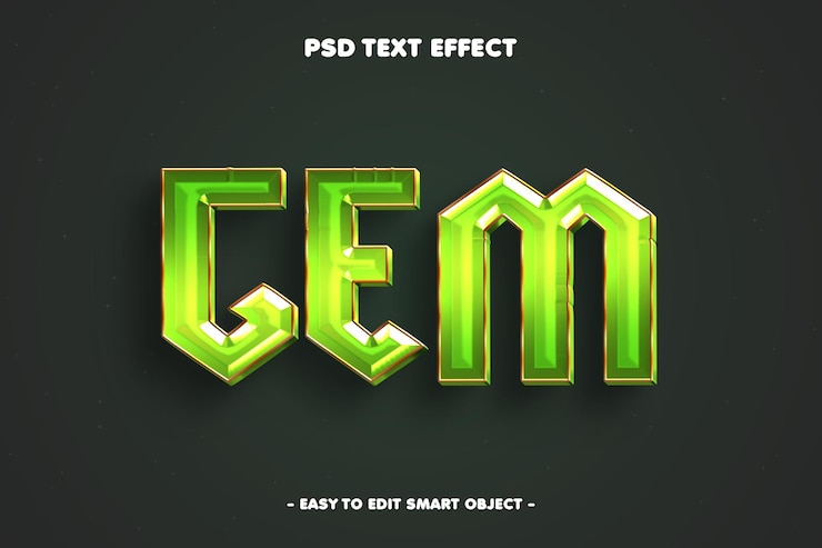 Free PSD gem jewel text effect