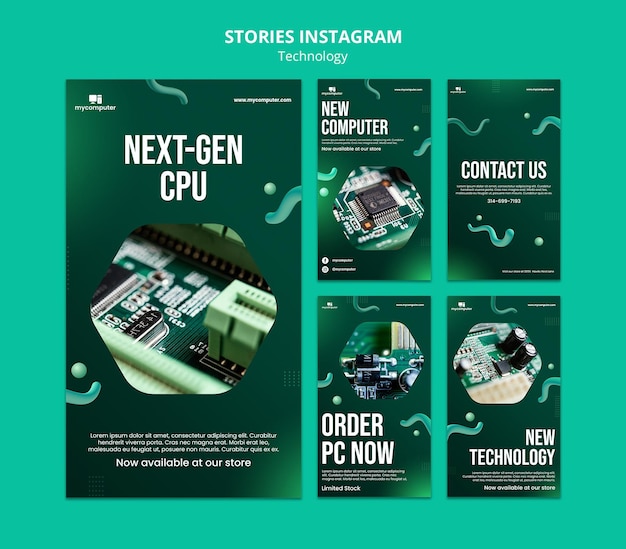 Free PSD next generation cpu instagram strories