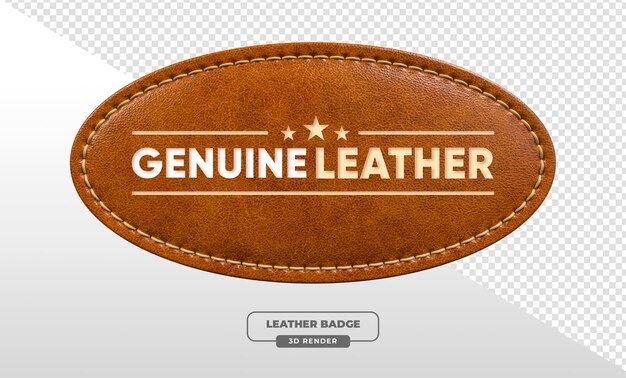 genuine leather badge 3d render