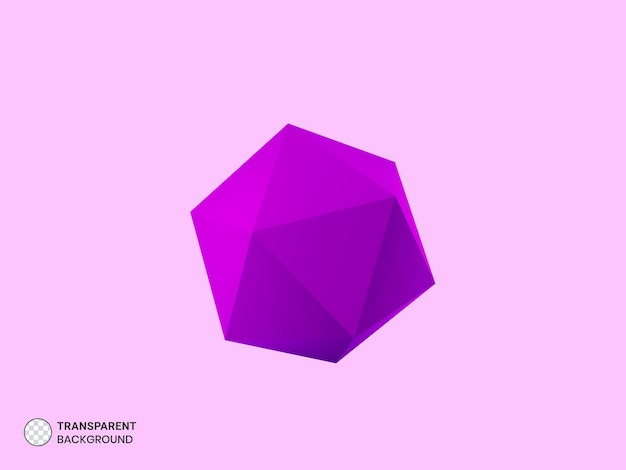 Бесплатный PSD Геометрическая трехмерная иллюстрация многогранника