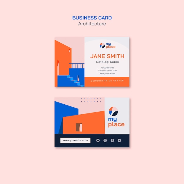 Geometric  architecture project business card