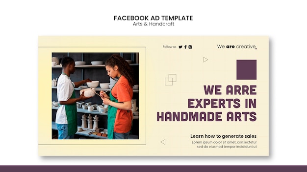 Geometric arts and handcraft facebook template