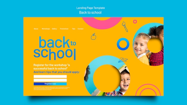 Geometric back to school landing page