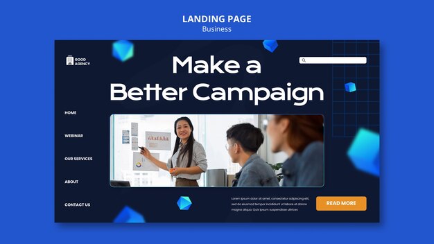 geometric business campaign landing page