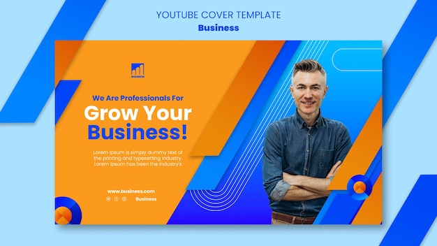 Free PSD geometric business solutions youtube cover