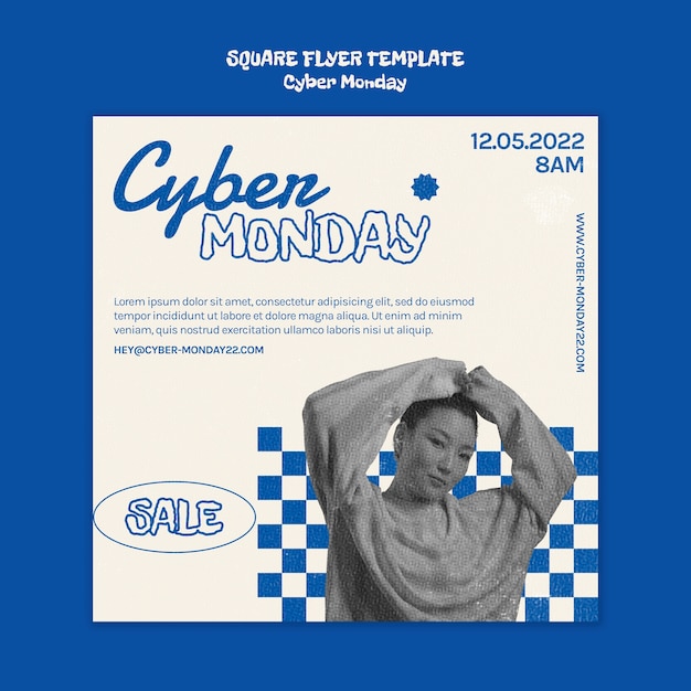 PSD gratuito volantino quadrato geometrico cyber monday