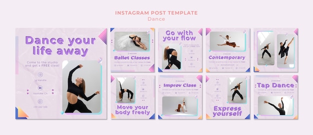 Geometric dance lessons  instagram posts