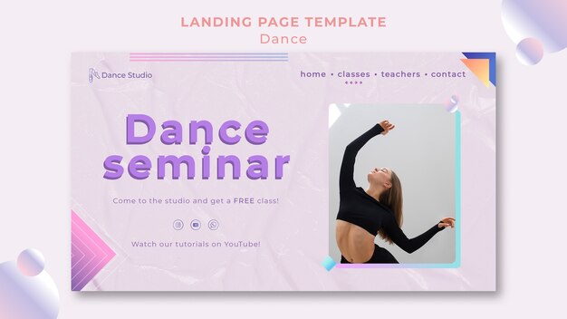 Geometric dance lessons landing page template
