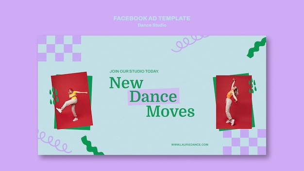 Free PSD geometric dance moves facebook template