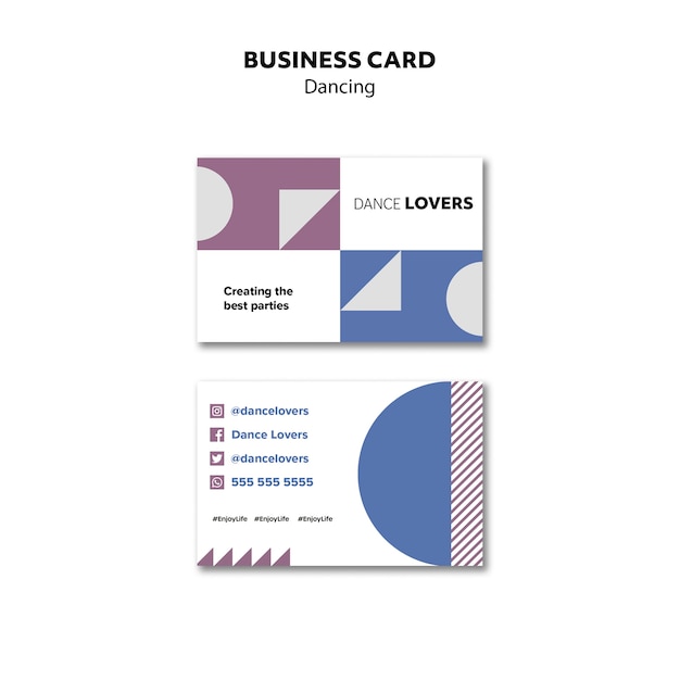 Free PSD geometric dancing business card template