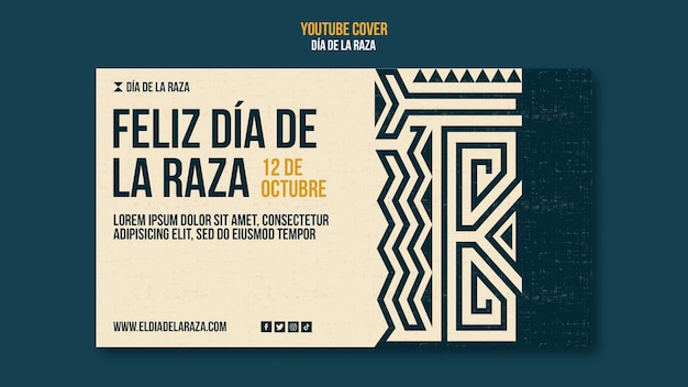 Geometric día de la raza youtube cover template