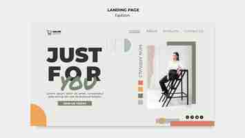 Free PSD geometric fashion sale landing page