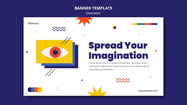 Free PSD geometric imagination landing page