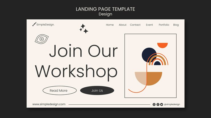 Free PSD geometric landing page design template