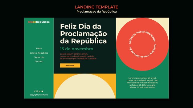 Modello geometrico della pagina di destinazione per la celebrazione di proclamacao da republica