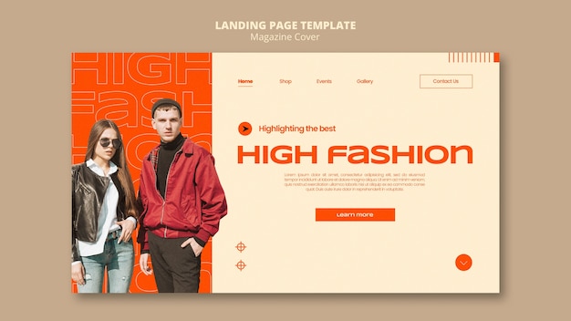 Geometric magazine cover landing page