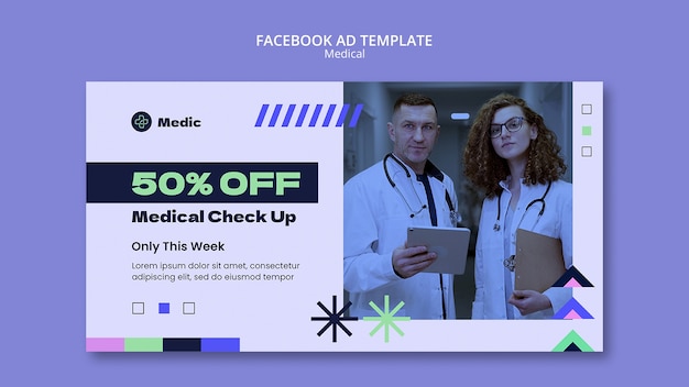 Geometric medical care facebook template