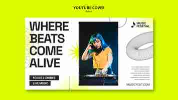 Free PSD geometric music event youtube cover