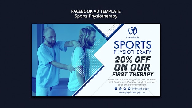 PSD gratuito modello facebook per la cura della fisioterapia geometrica