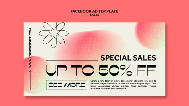 Geometric sales discount facebook template