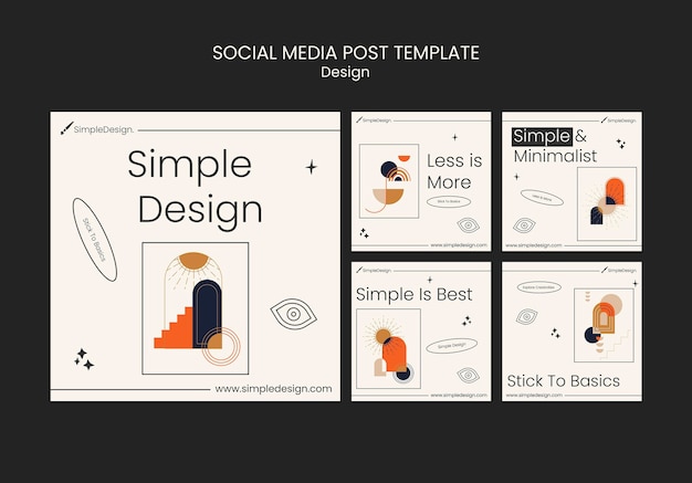 Free PSD geometric social media post design template