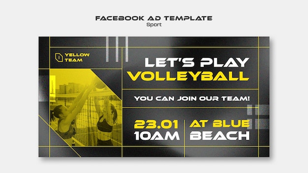 Geometric sport team facebook template