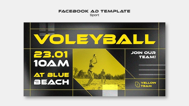 Free PSD geometric sport team facebook template