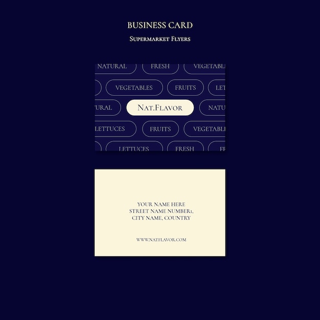 Бесплатный PSD Геометрическая визитная карточка супермаркета