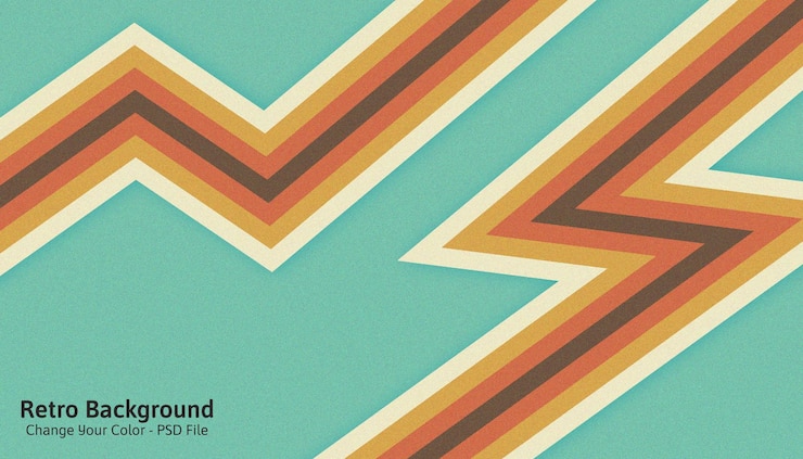 Free PSD geometric vintage retro background editable color