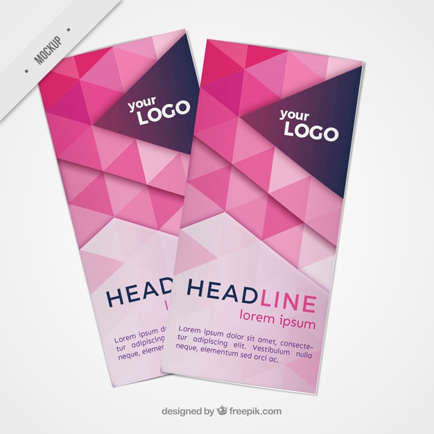 Geometrical leaflet with triangles – Free PSD template, download for free