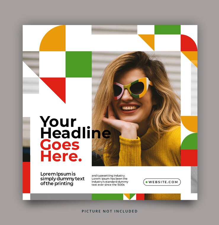 Free PSD geometrical pattern modern dynamic social media instagram template