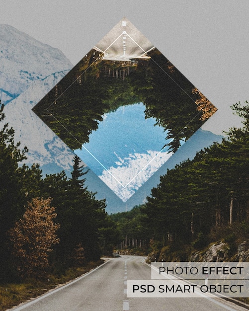 Free PSD geometrical reflection photo effect