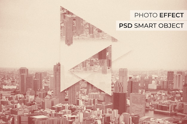 無料PSD 幾何学的反射写真効果